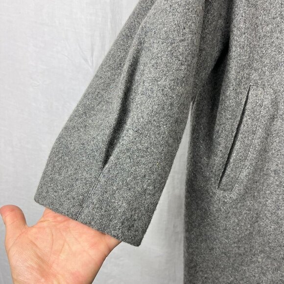 Vintage Elco Wool Blend Mid Length Coat Womens L - XL Button Up Puff Sleeve 90s - Picture 4 of 12